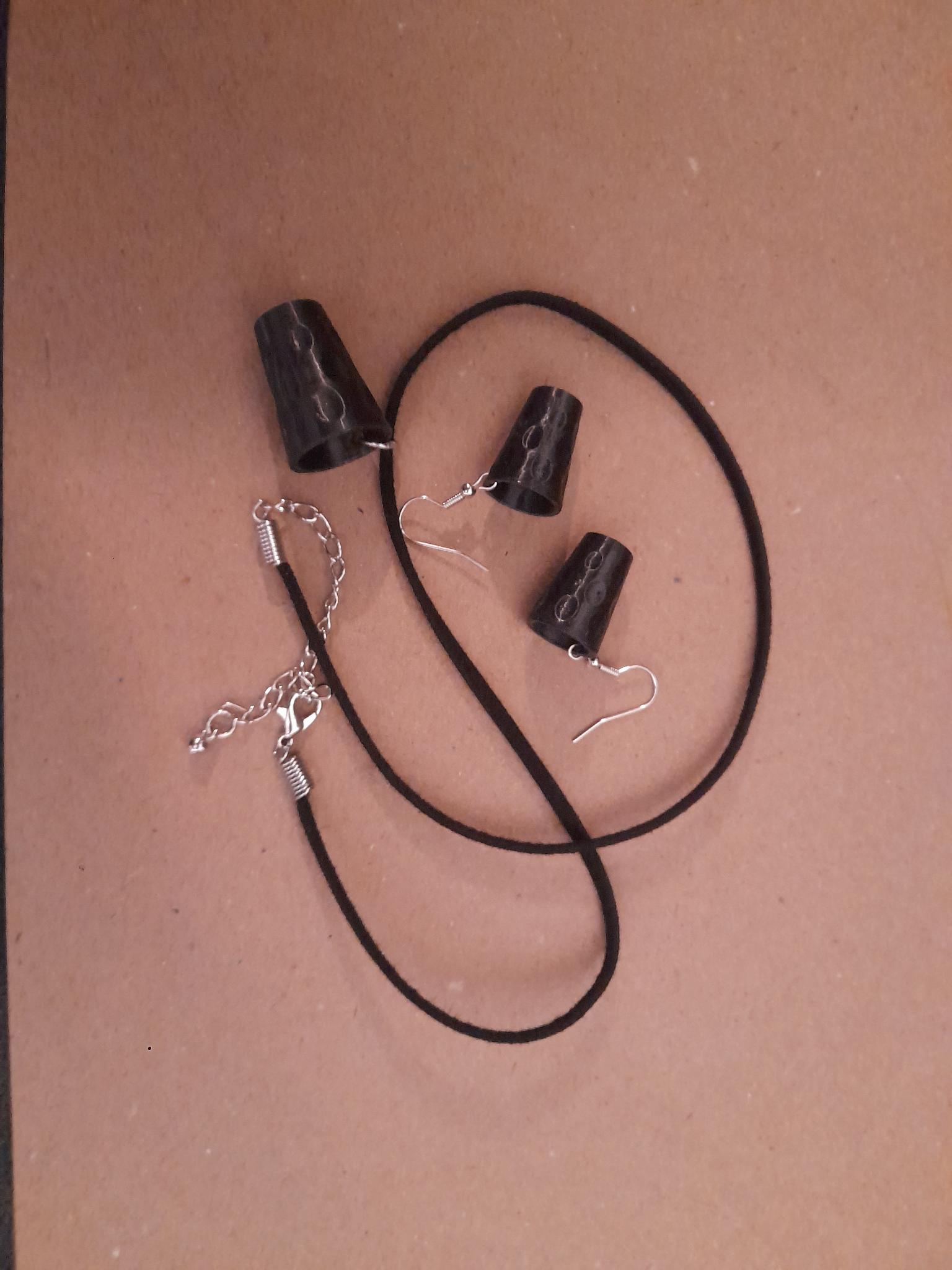 Dubbeglas Ohrhänger / Ohrringe / Halskette / earrings / necklace