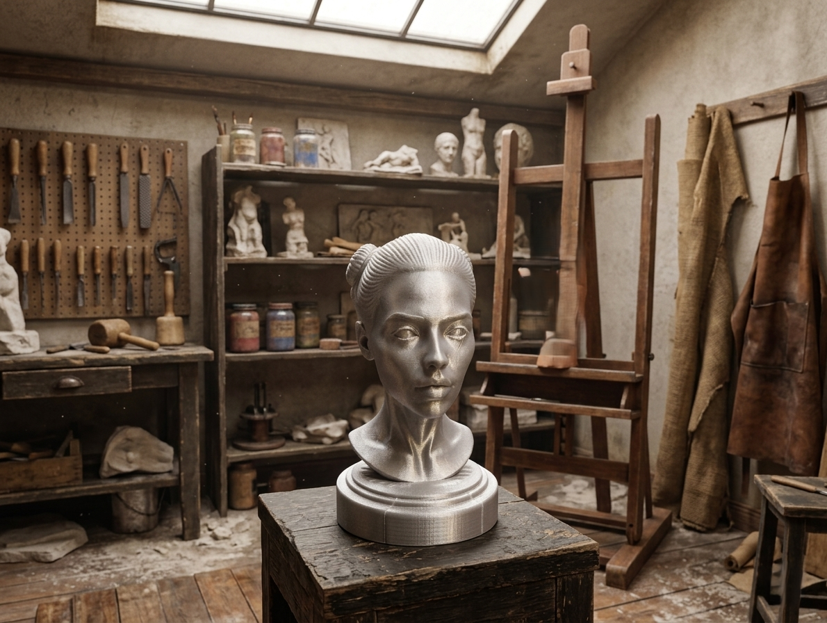 Detailed Female Portrait Bust