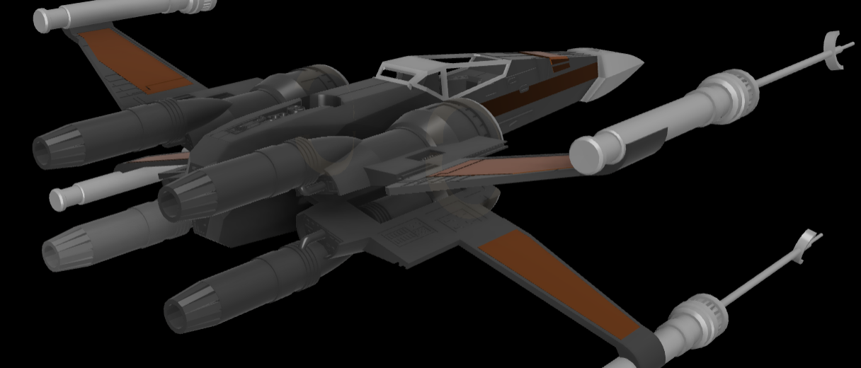 Poe Dameron's black one t-70 X-wing separated by color by E | Download ...