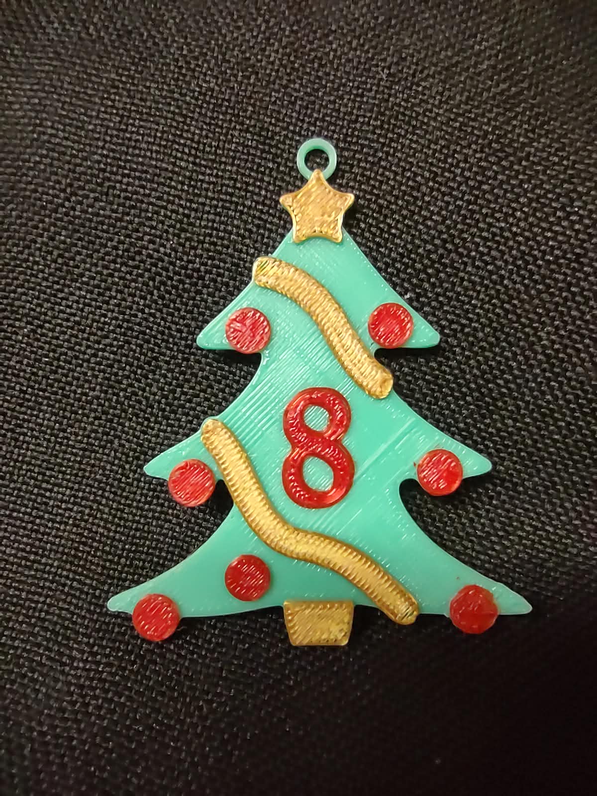 8 Number - Christmas Tree with Baubles, Tinsels and Star
