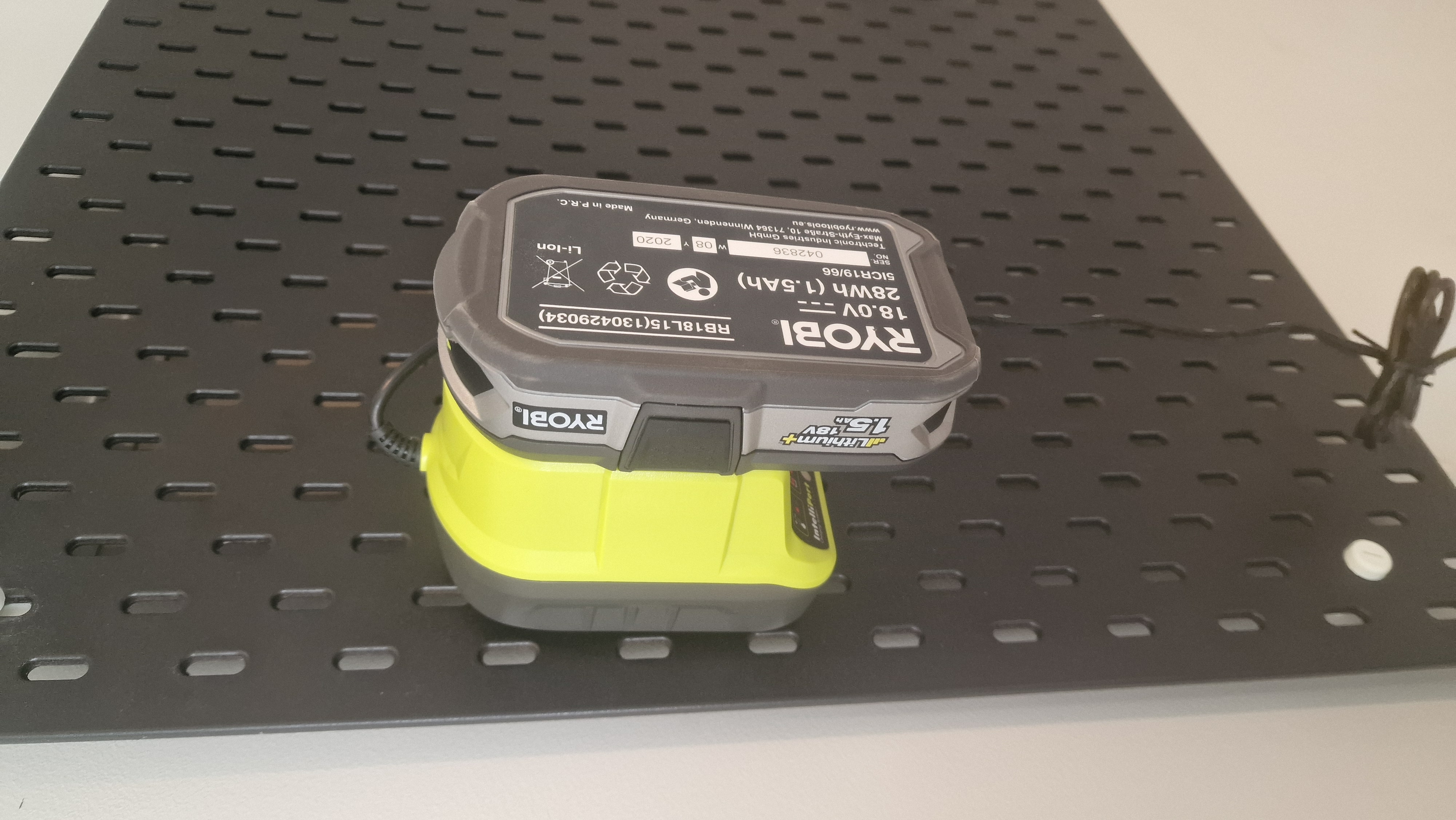IKEA Skadis/Skådis Ryobi Battery Charger Holder
