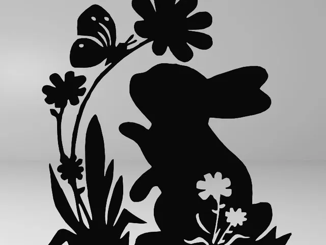 Line art Easter Bunny, wall art Easter Bunny, 2d art Easter Bunny, decor Easter Bunny