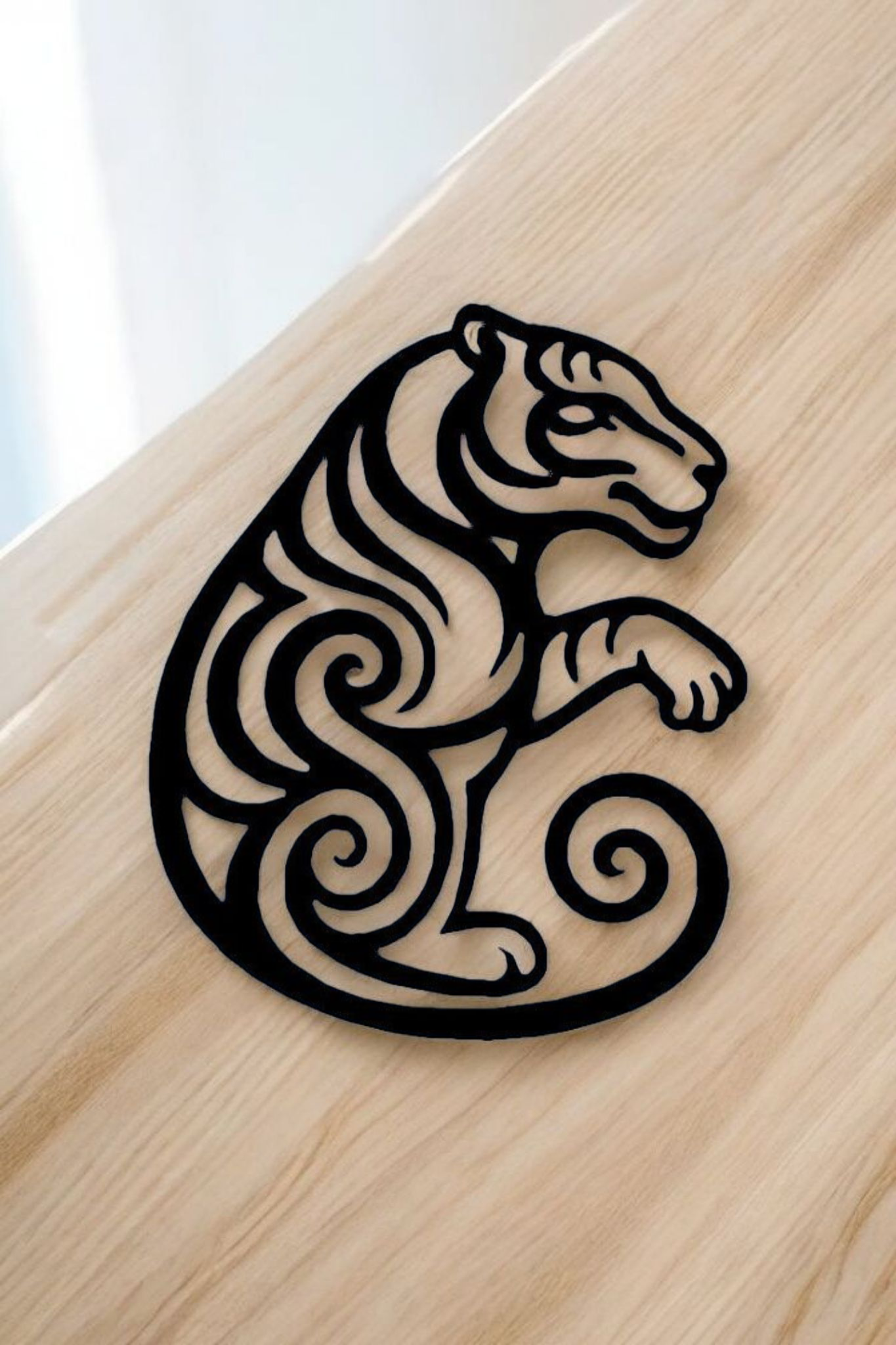 Décoration murale - Tigre tribal (épaisseur 5 mm)