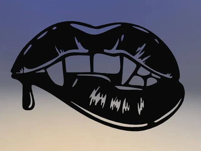 2d art sensual lips, wall art sensual lips, decor sensual lips, line art sensual lips