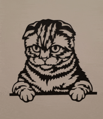 line art cat 2, wall art cat, 2d art cat, cat, kitten, le chat