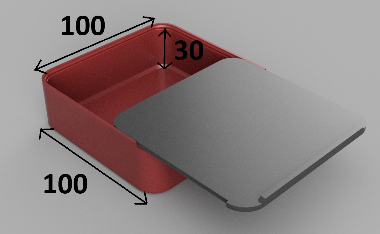 Slide box 10x10x3 cm