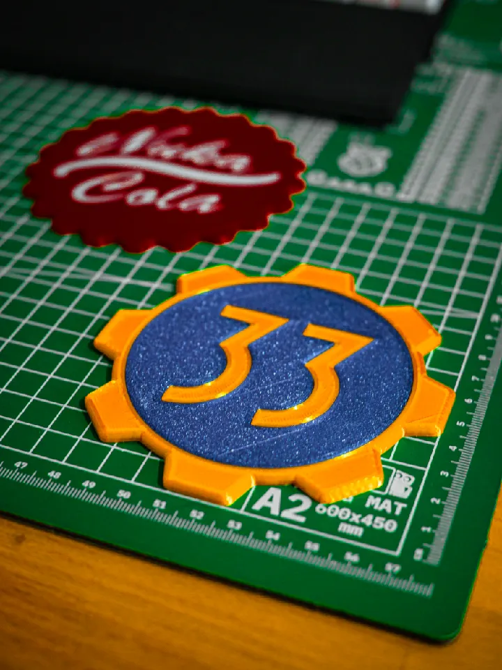 Fallout Series Coasters - Vault 33 Gear &amp; Nuka Cola Bottle Cap (No MMU ...