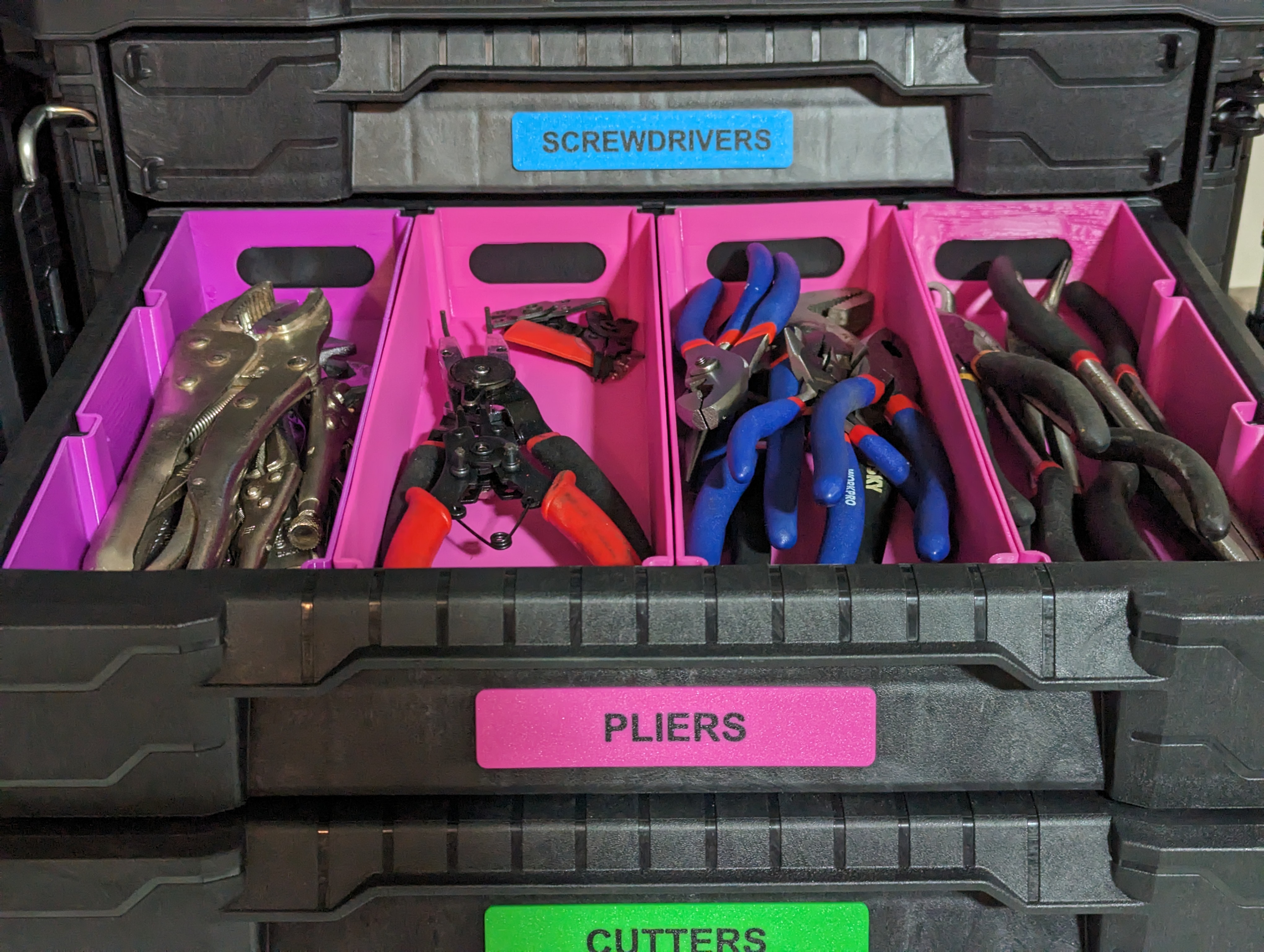 Drawer Dividers, Trays, Labels and Spool Holders for Ridgid Pro Gear 2.0 System