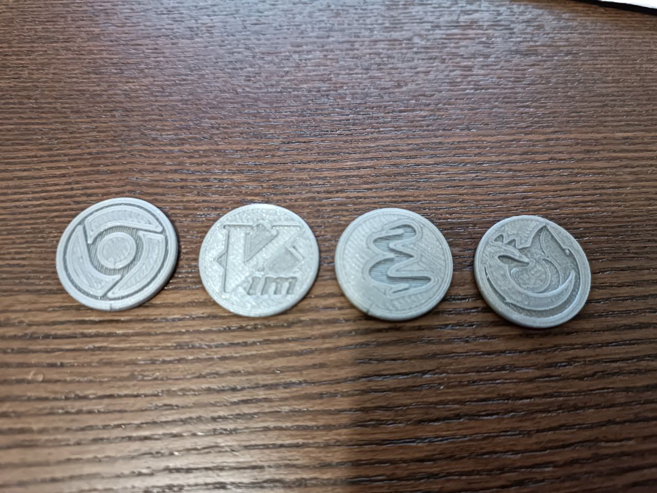 Vim/Emacs/Chrome/Firefox cart coin (1 Eur).