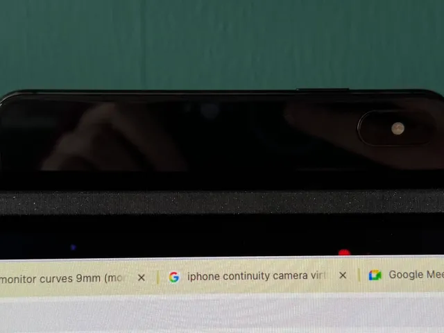Phone holder for behind monitor - Very specific for iPhone X behind LG 35WN75C