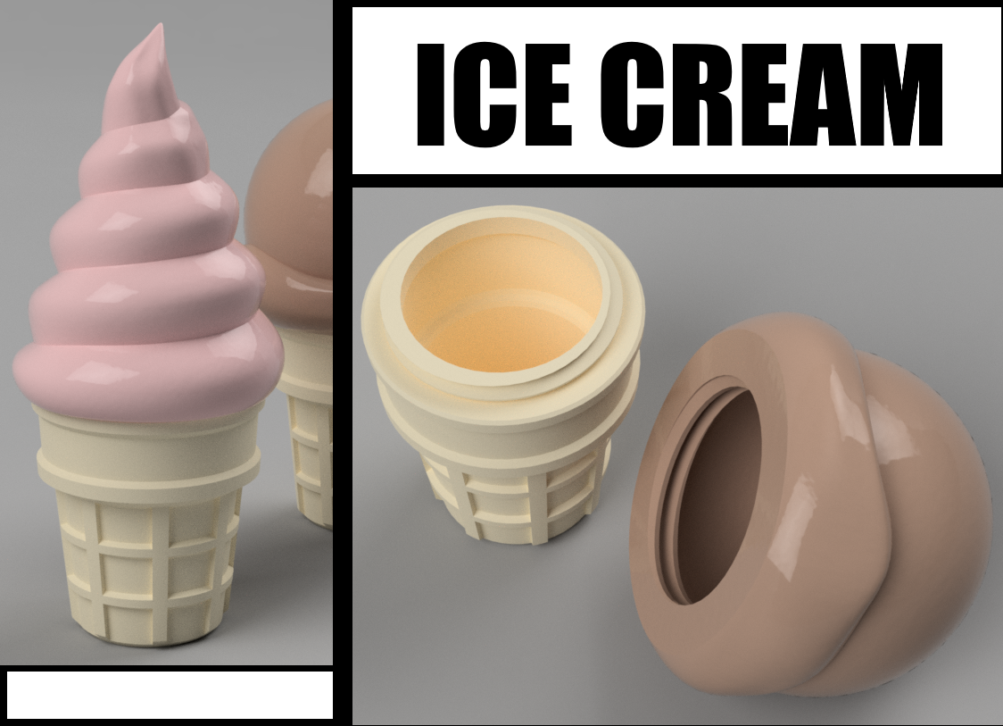 Novelty Ice Cream Cone Containers by Bearded Printer Download free