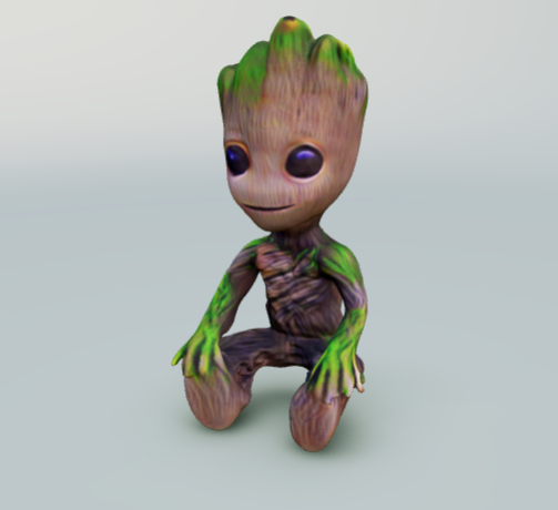 baby Groot sits rip by mcka3ax