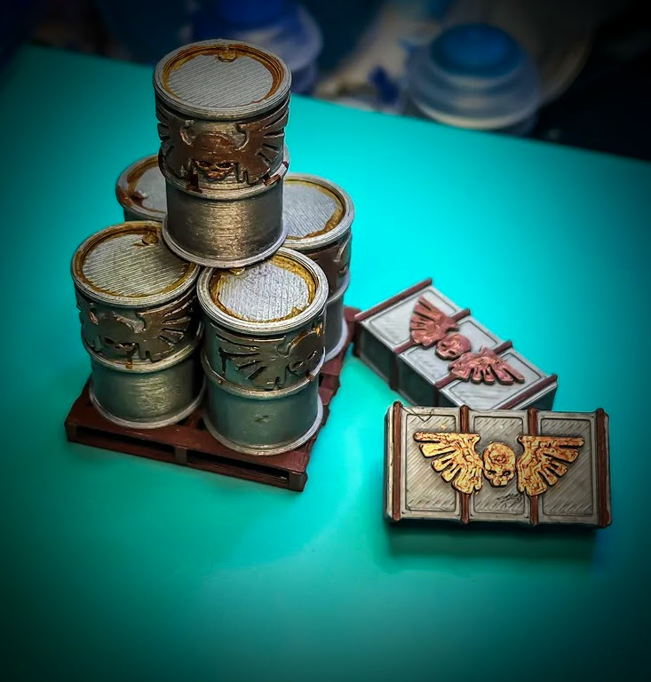 Barrel and Crate (40K Terrain)