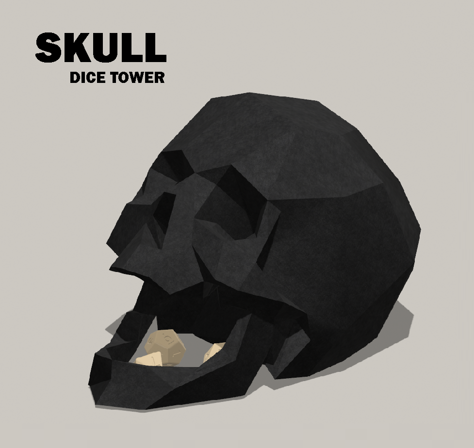 Miniatura 3 do modelo 3D LowPoly Skull Dice Tower