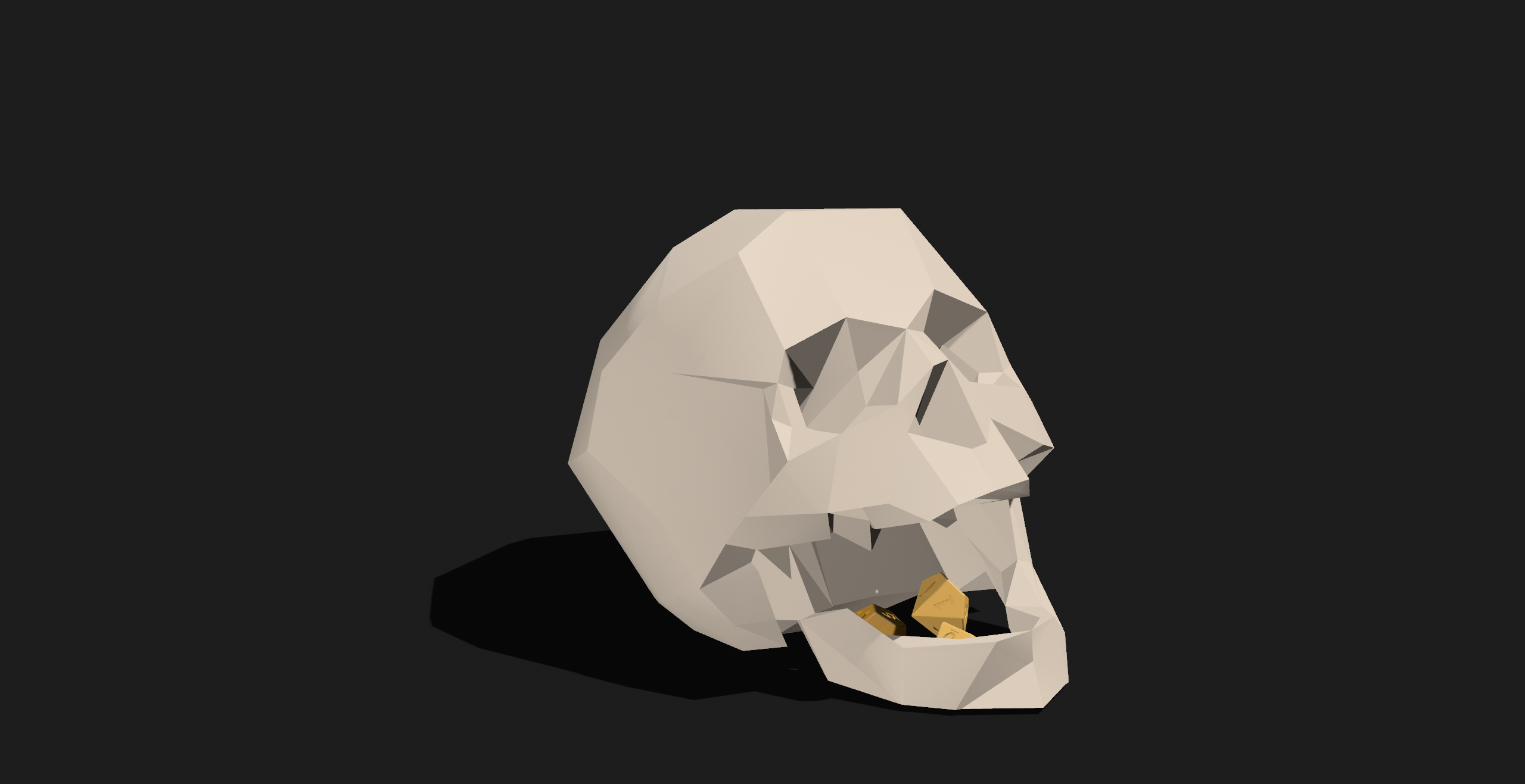 Miniatura 4 do modelo 3D LowPoly Skull Dice Tower