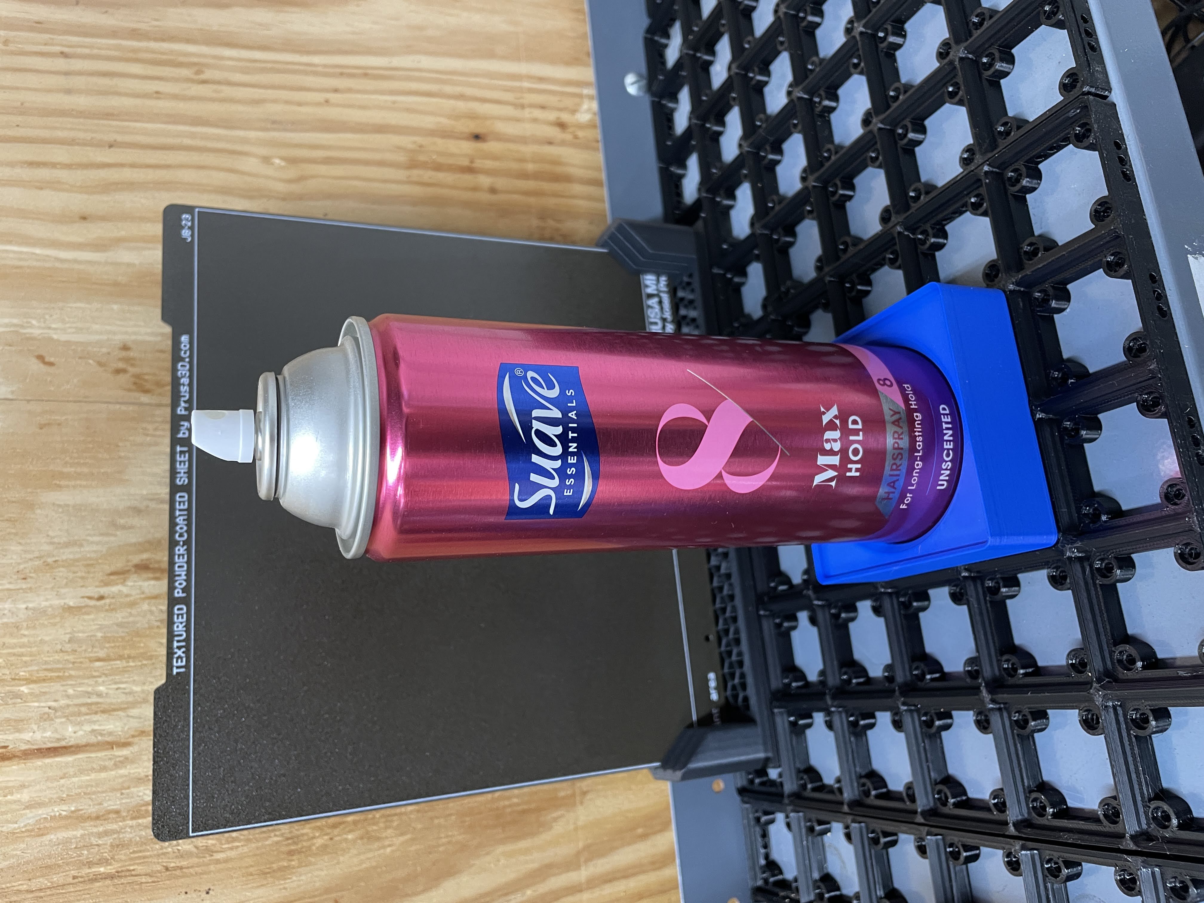 Gridfinity holder for large Suave hairspray can