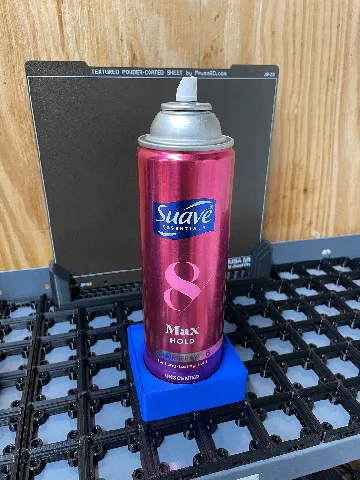 Gridfinity holder for large Suave hairspray can