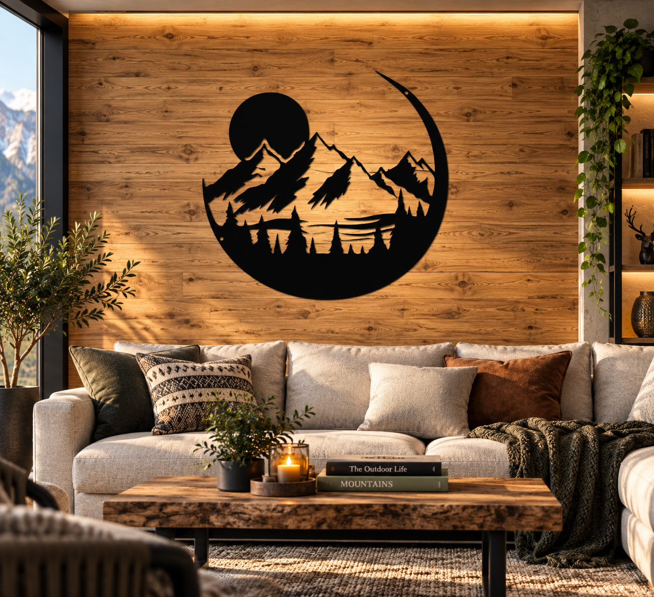 WallArt - Mountains Moon