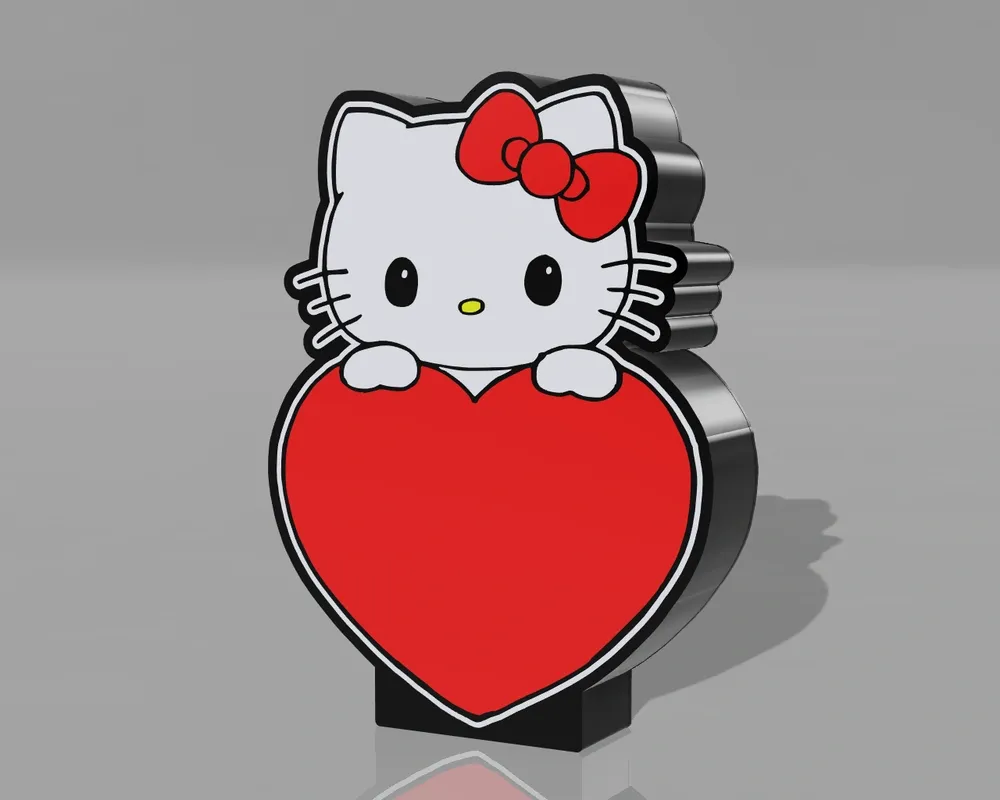 Hello Kitty with Heart by Magic Studio 3D | Download free STL model |  Printables.com