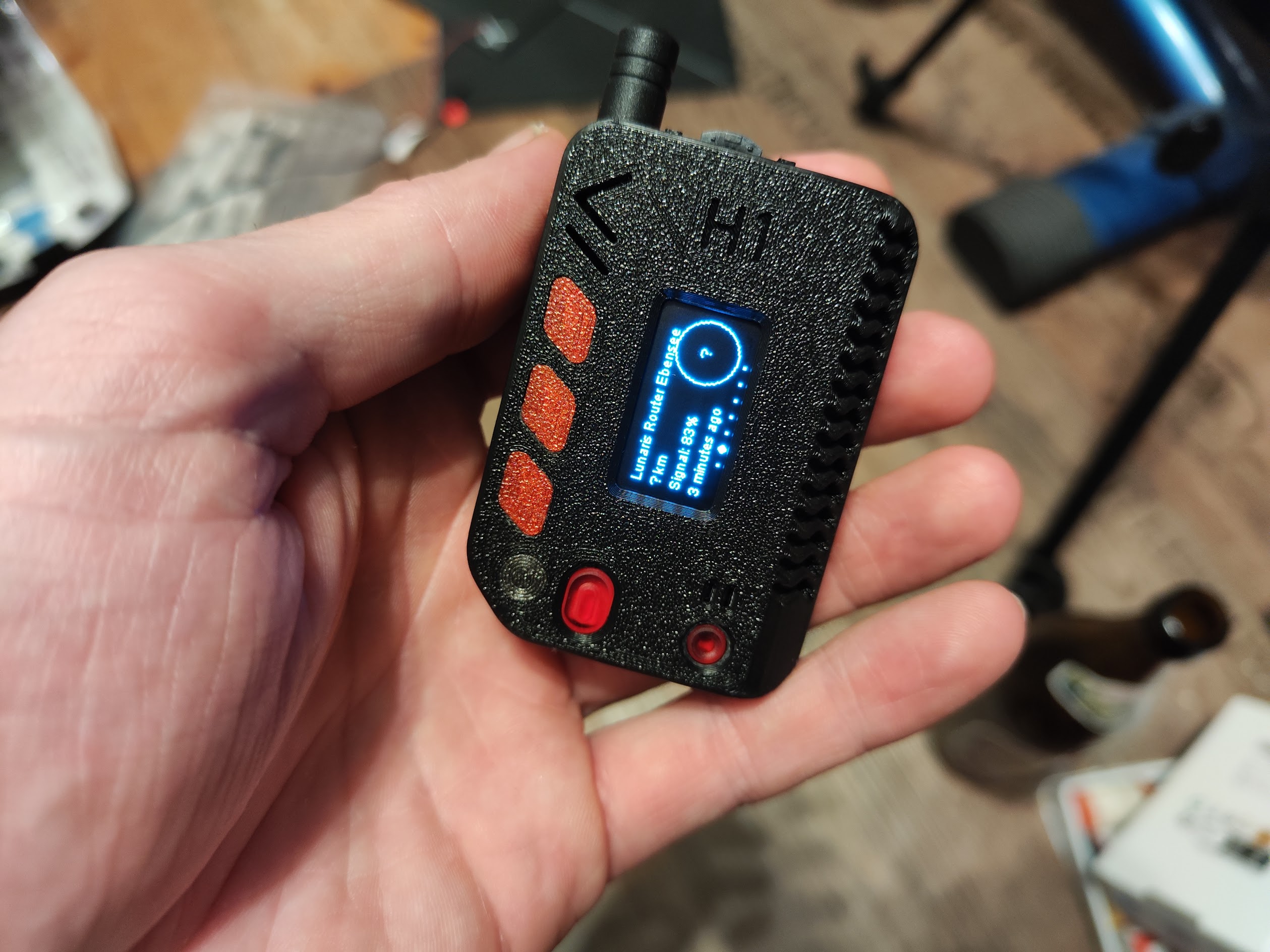 Meshtastic Muzi H1 REMIX - 1100mAh Version (No branding+ No Keyhole + optional Buzzer+ navigation switch + Belt clip) 3D model thumbnail