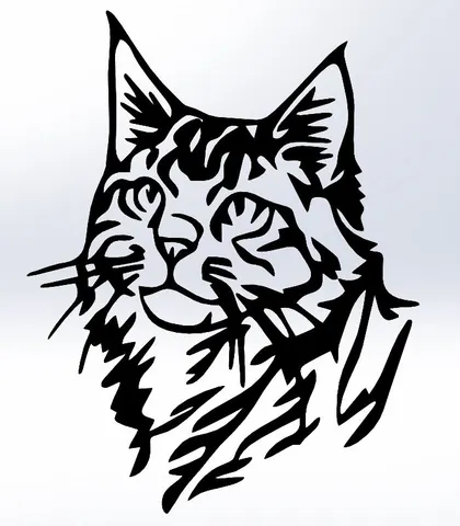 LINE ART CAT , WALL ART CAT, 2D ART CAT, CAT, KITTEN, LE CHAT, WALL CAT, CAT DECORATION, FELINE