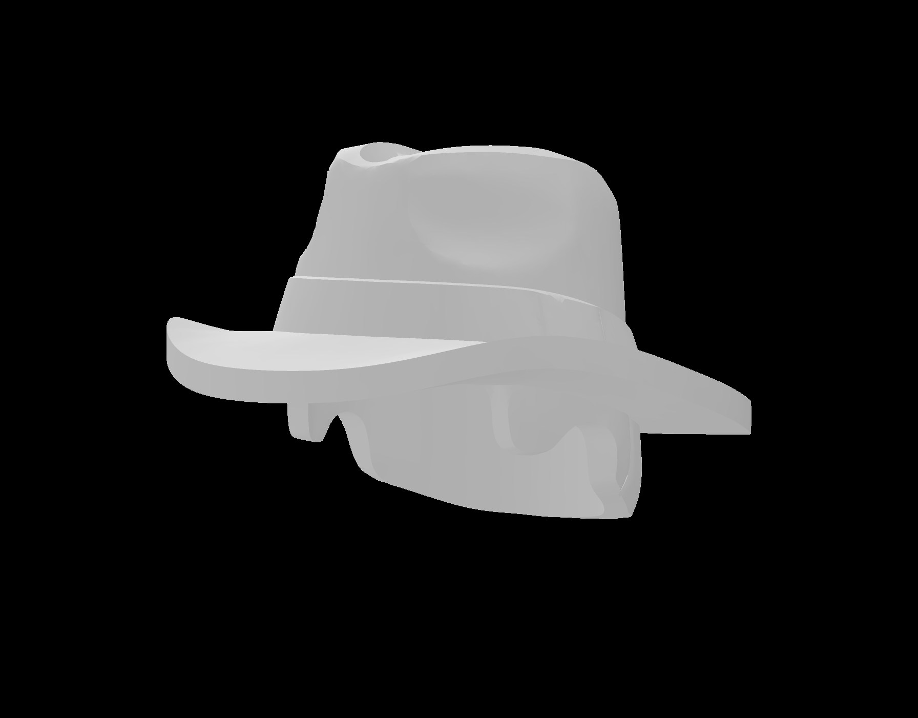 Lego Compatible (1849.dat) Minifig Hair Combo Hat with Hair Fedora Outback Style with Wide Brim with Molded Band and Short Hair Pattern