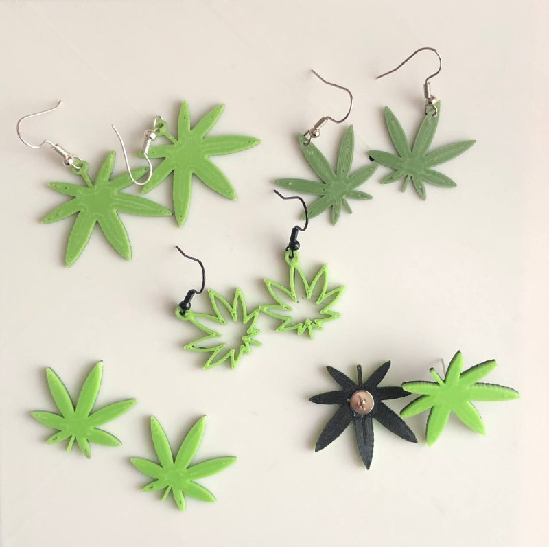 Earring weed leaf pendant pendientes and keychain marijuana by Danae ...