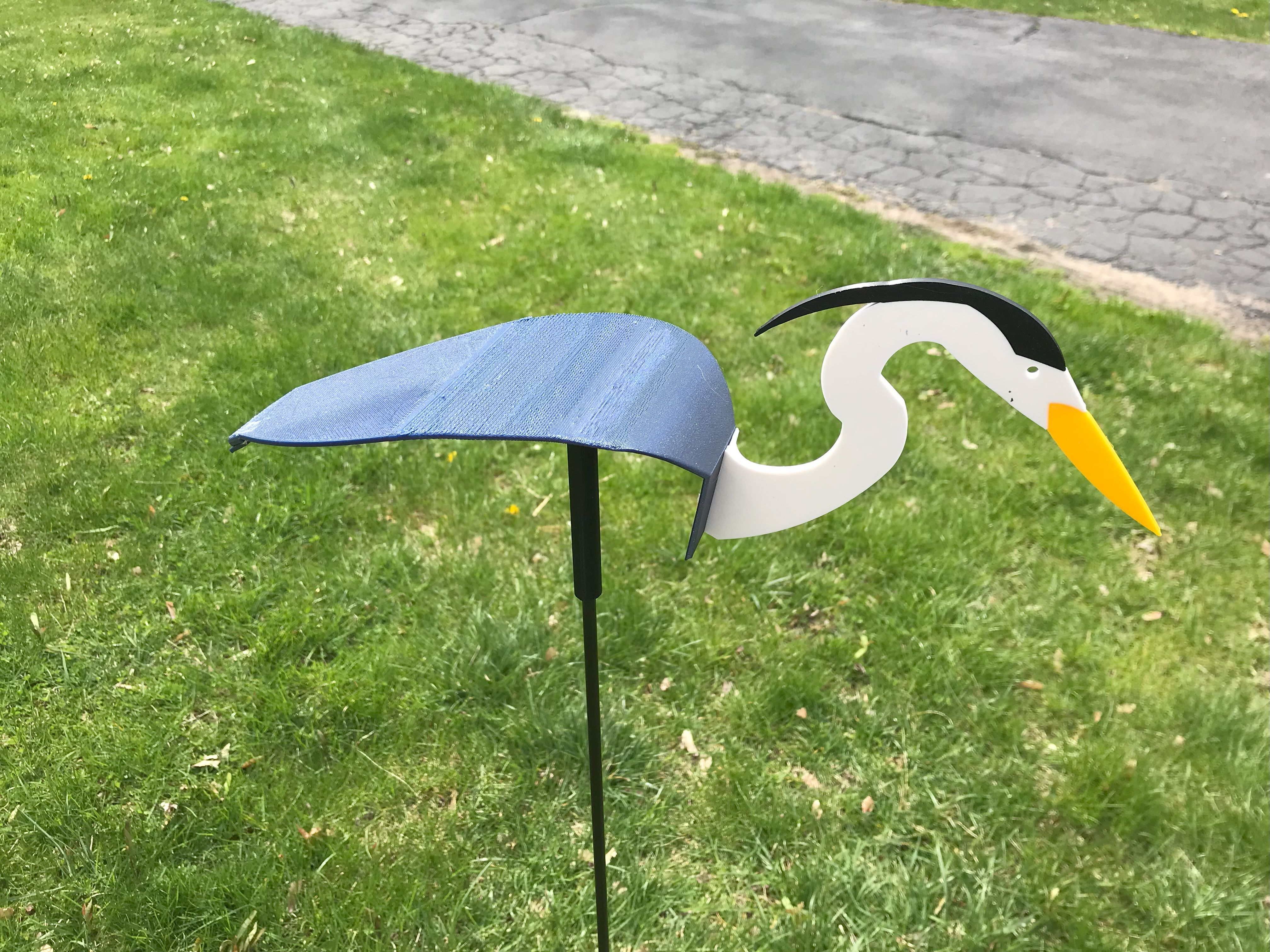 Blue Heron Bobbing Wind Toy