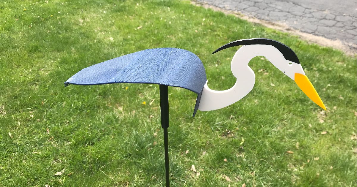 Blue Heron Bobbing Wind Toy by Simple3D Download free STL model