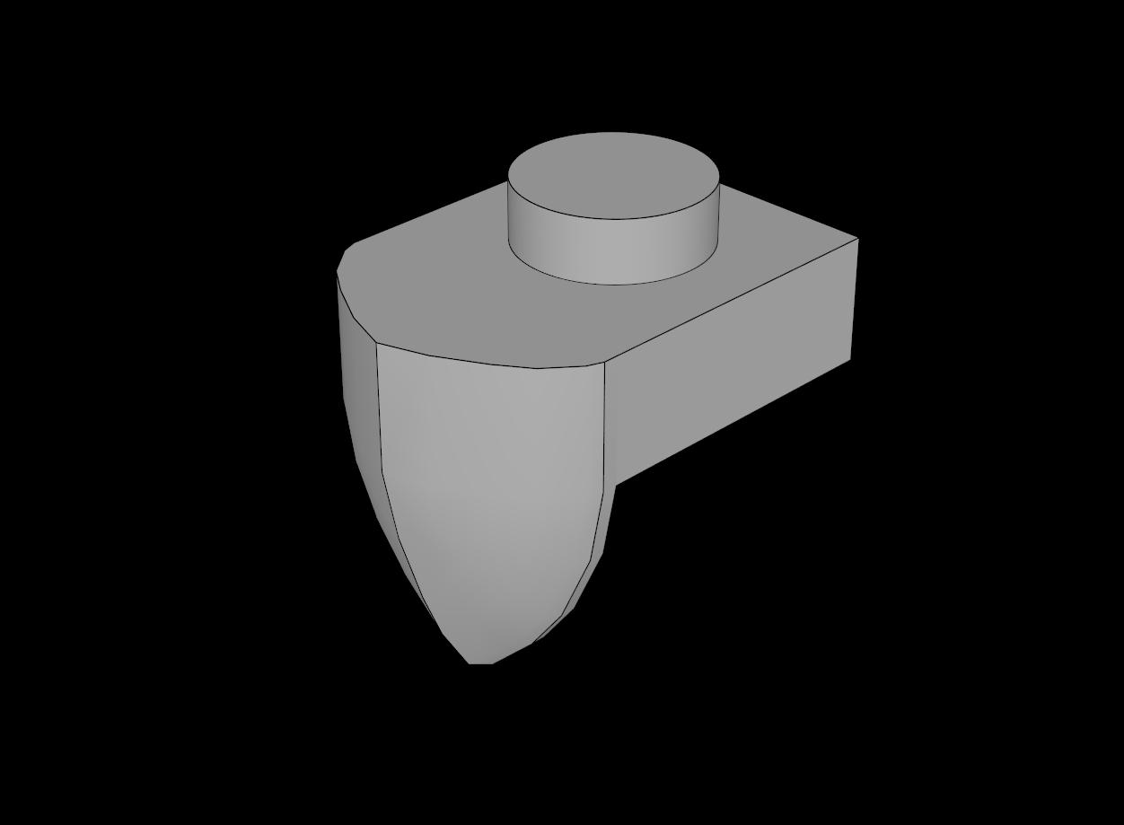 Lego Compatible (15070.dat) Plate  1 x  1 with Tooth Perpendicular