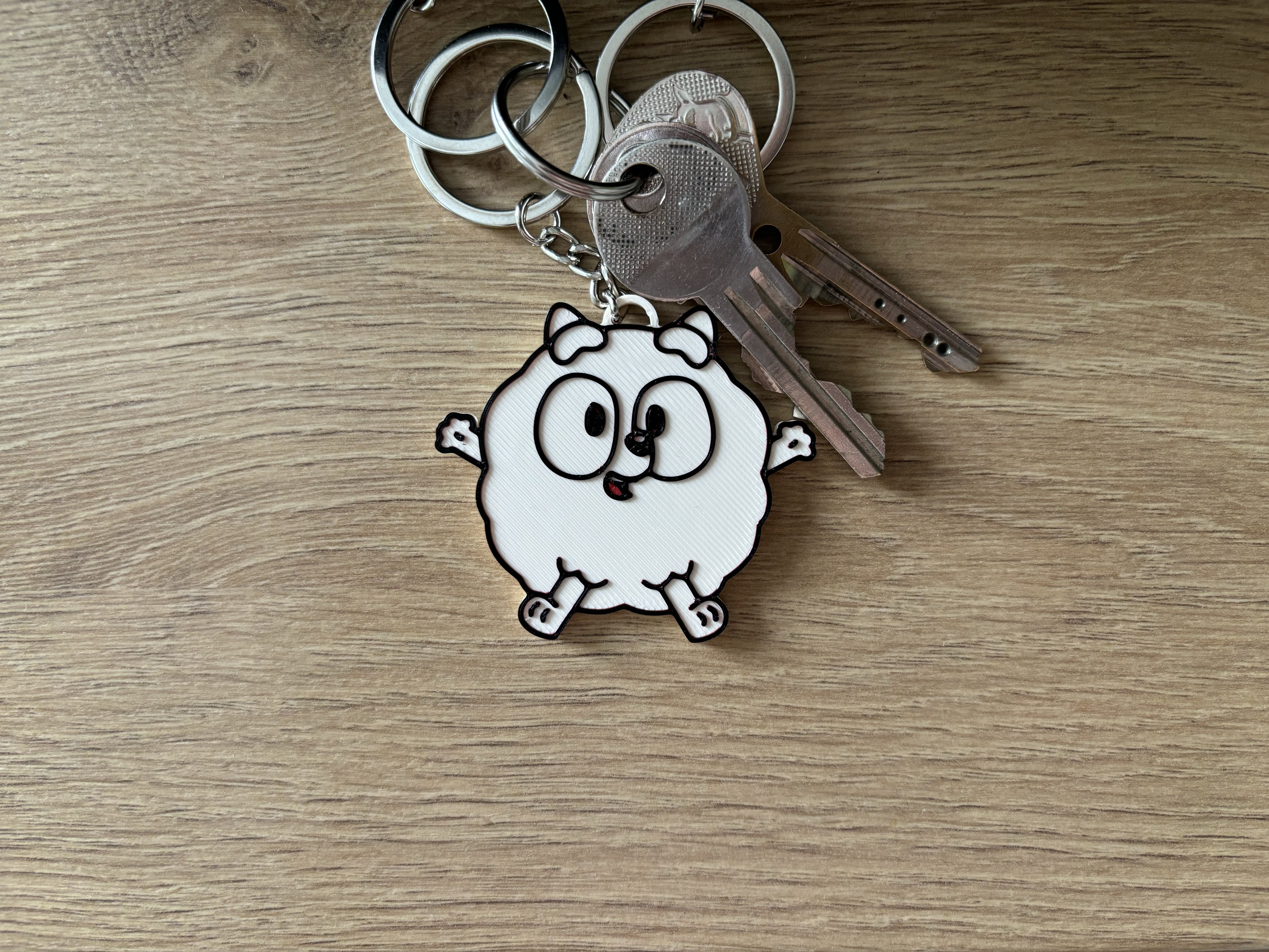 Pom Pom from Bluey keychain (Pomeranian pup dog)