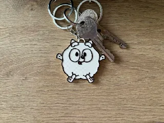 Pom Pom from Bluey keychain (Pomeranian pup dog)