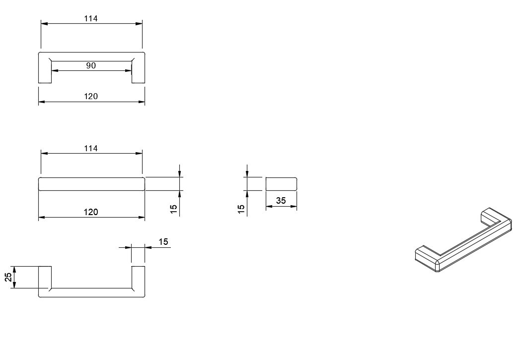Usefull comfortable handle (120/140 mm) multiple variants — miniatura 2