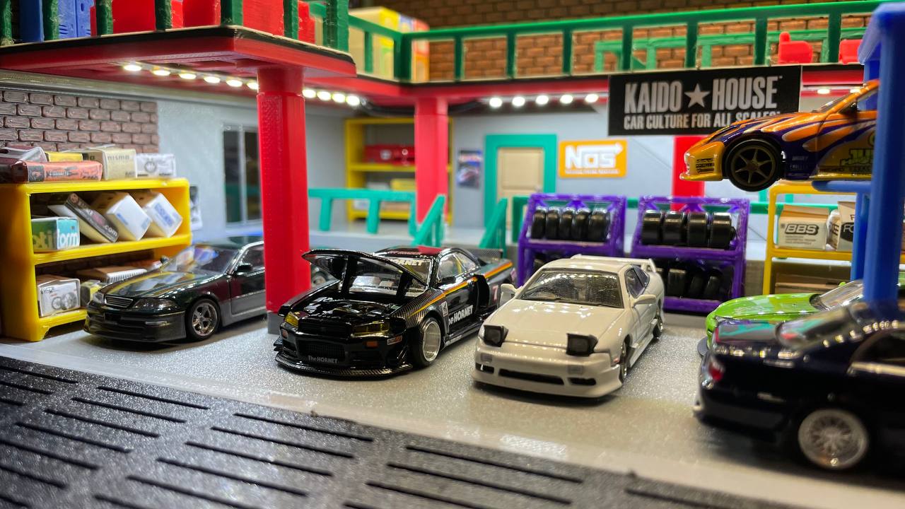 Fast & Furious Tokyo Drift Han's Garage (For Hot Wheels & 1/64 Scale