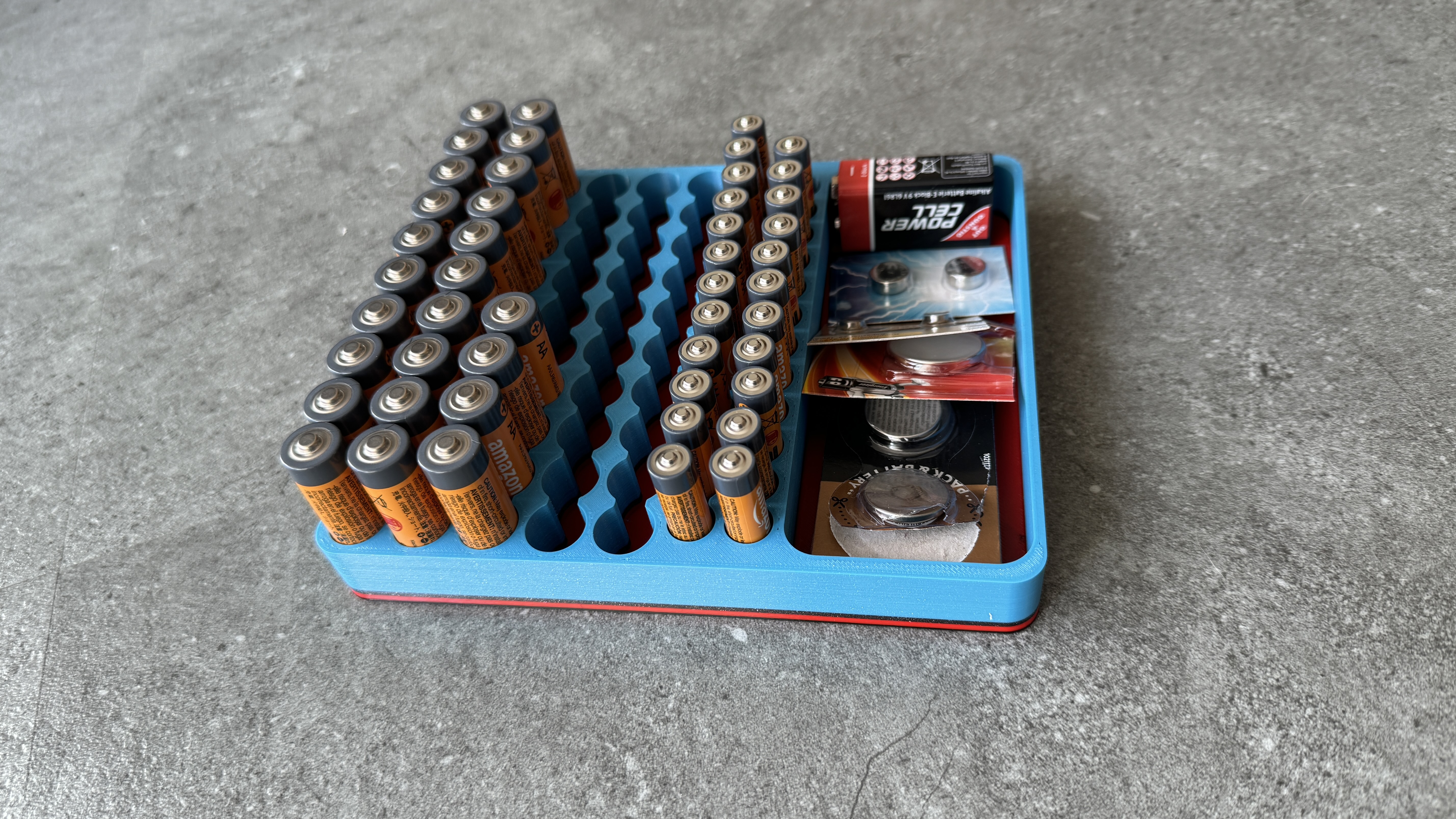 Battery Box (AA/AAA) with Storage - Remixed 3D model thumbnail