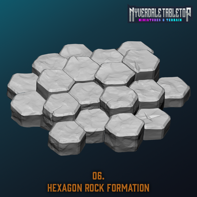 Hexagon Rock Formation by Nyverdale Tabletop | Download free STL model ...