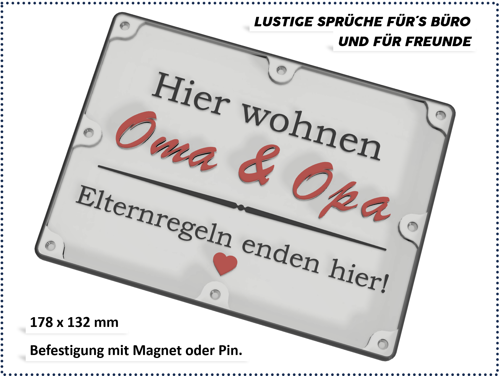 Lustige Sprüche für Büro und Freunde Hier wohnen Oma & Opa por