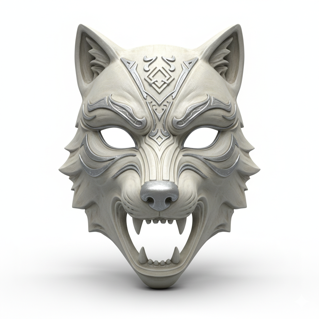 White Wolf Guardian, mask, cosplay, wearable, costume, face, helmet