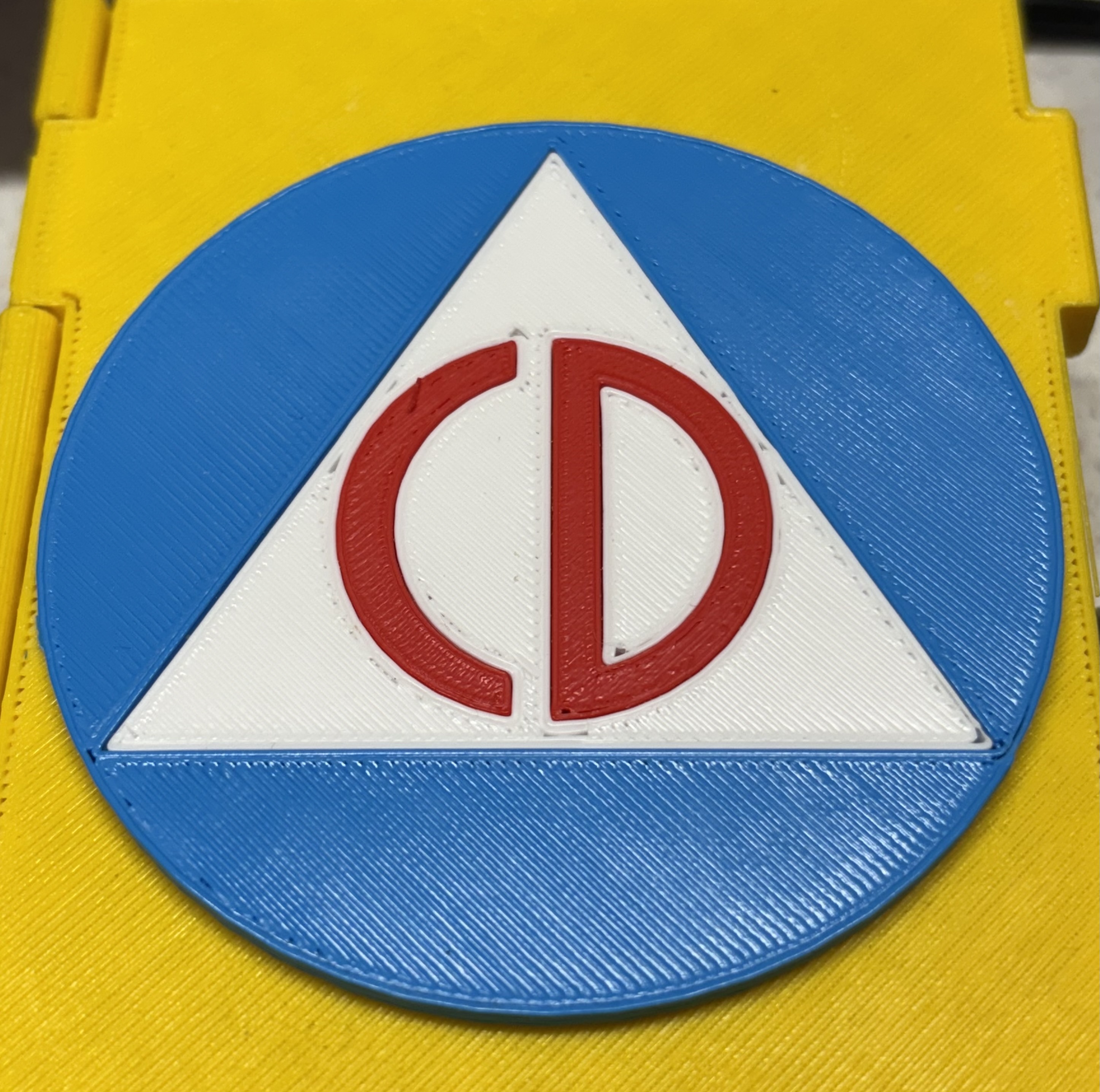 Interlocked 3Color Civil Defense CD Logo