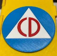 Interlocked 3Color Civil Defense CD Logo
