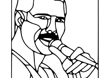 Freddie Mercury face wall art
