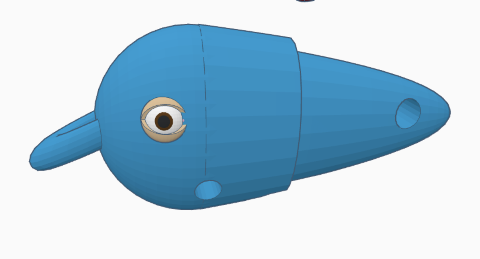 Small fishing lure, No seperate parts so it doesnt swim. Holes for hook