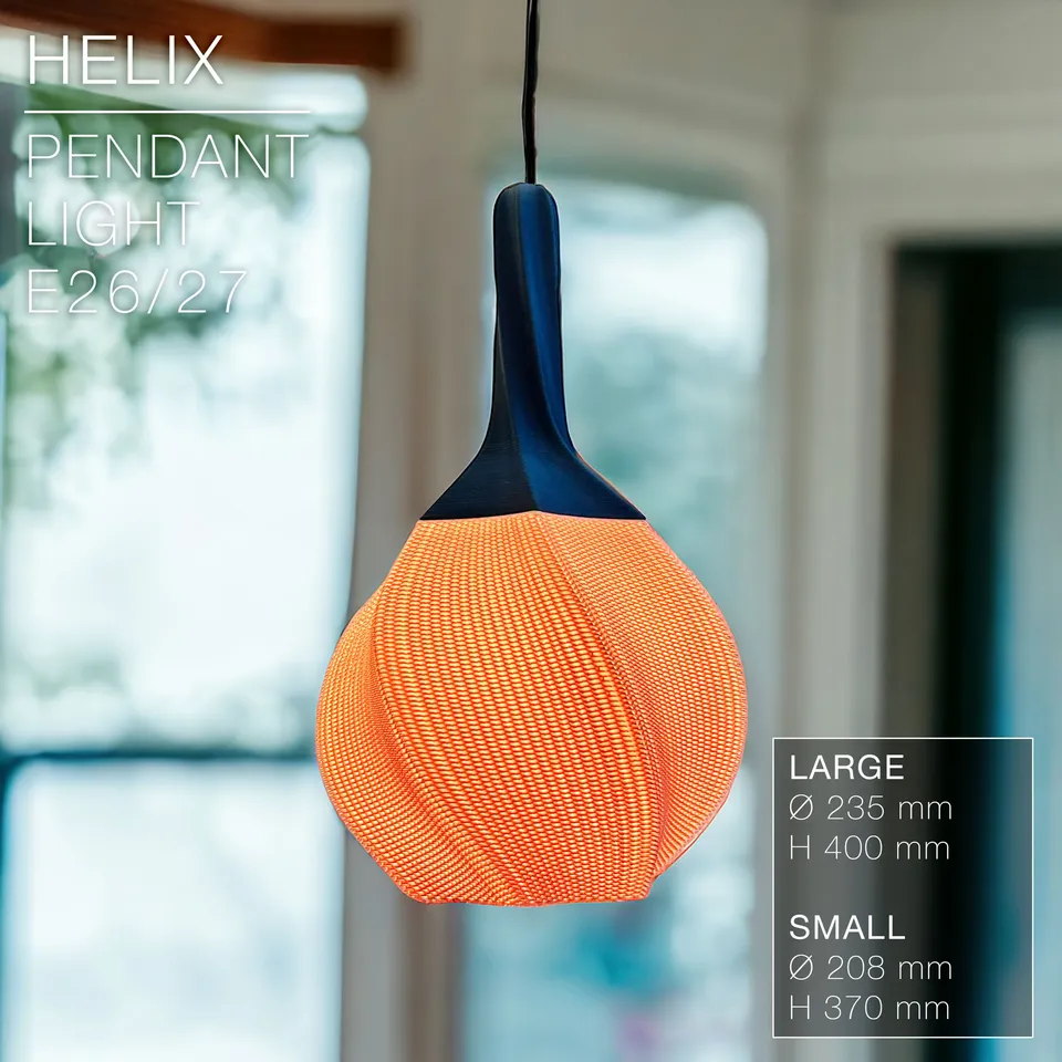 HELIX Pendant Light E27 E26 fast print by Charles Regaud Download free STL model Printables