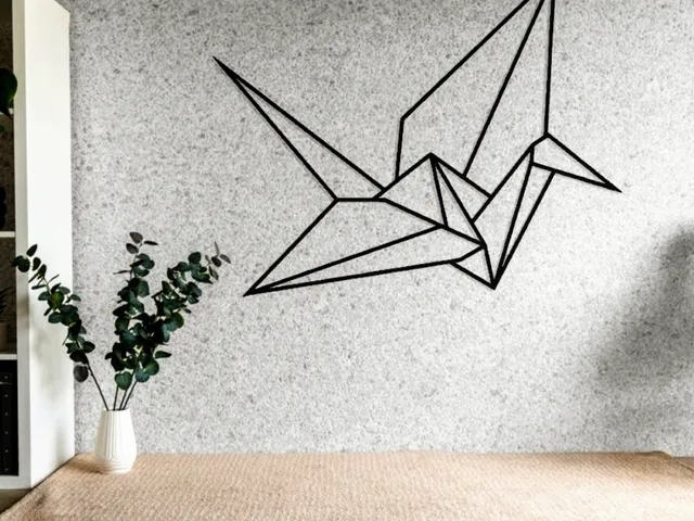 Wall art origami bird minimalistic geometric wall decor