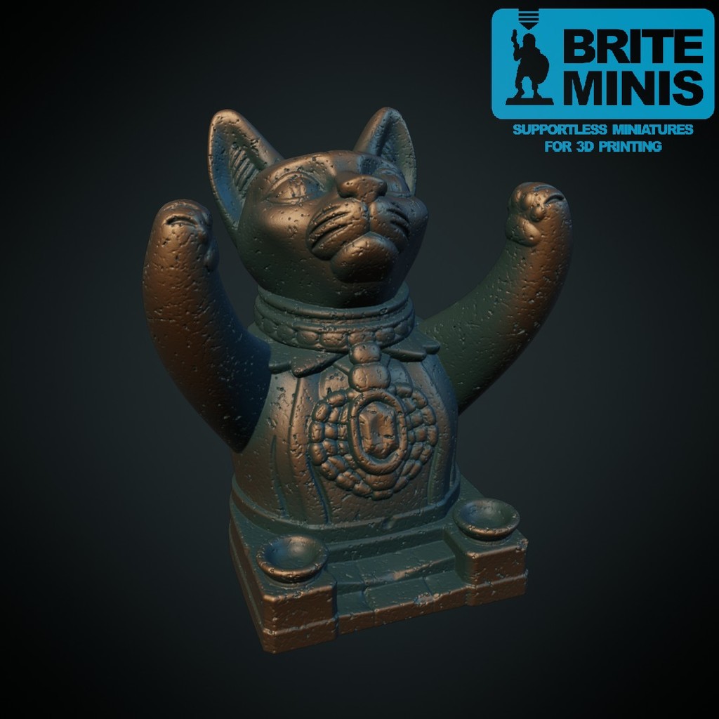 Cat god statue/altar - Hair tie holder (Supportless, FDM-friendly)