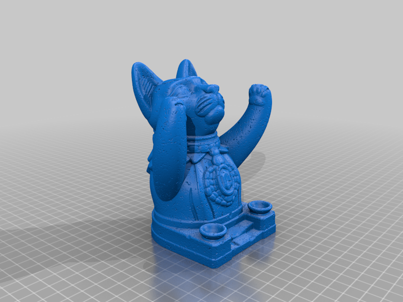 Cat god statue/altar - Hair tie holder (Supportless, FDM-friendly) — 3