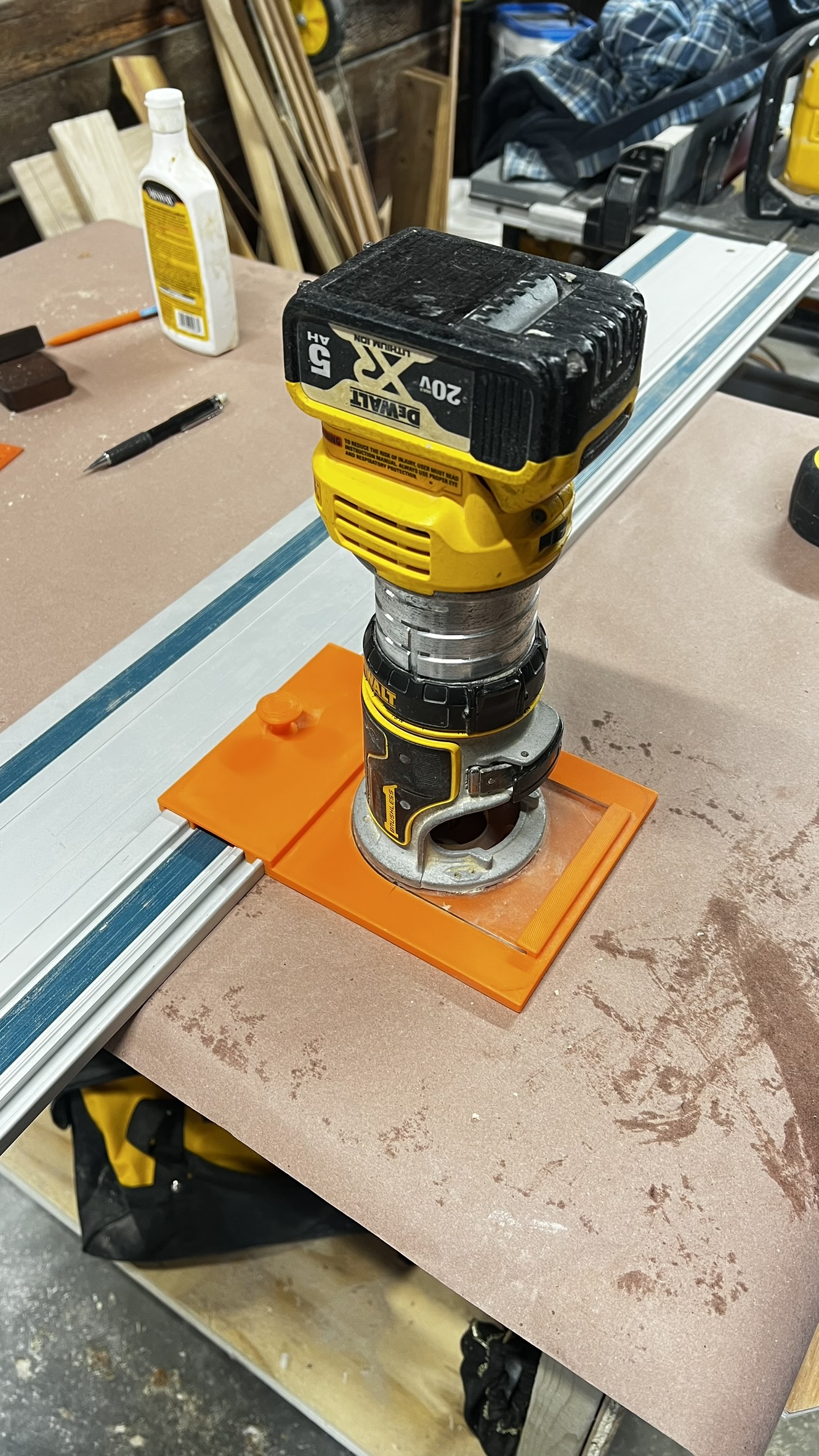Dewalt Cordless Trim Router Guide for Makita Track Saw Track