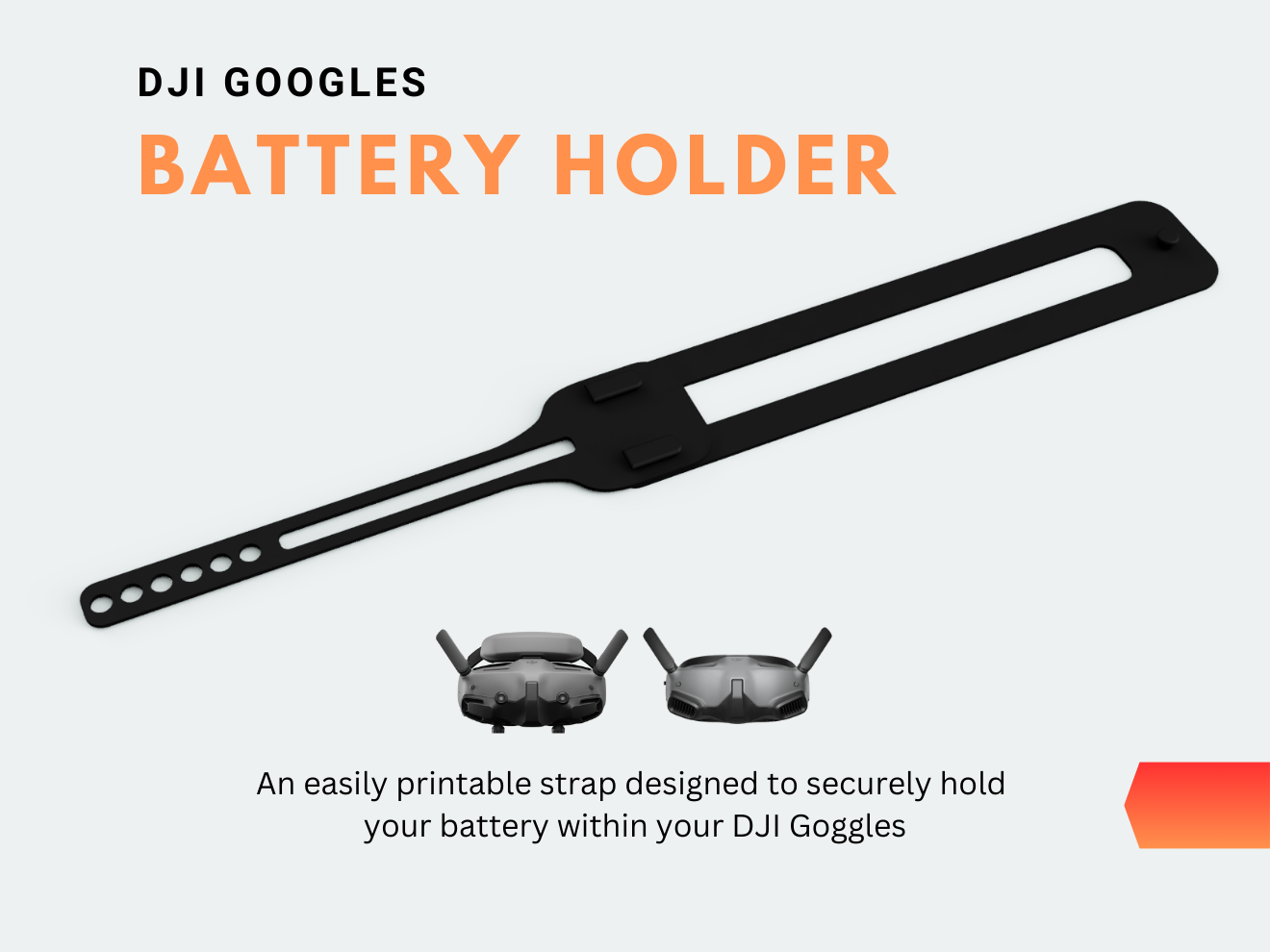 DJI Goggles 3 / Integra Battery strap holder by michelem Download