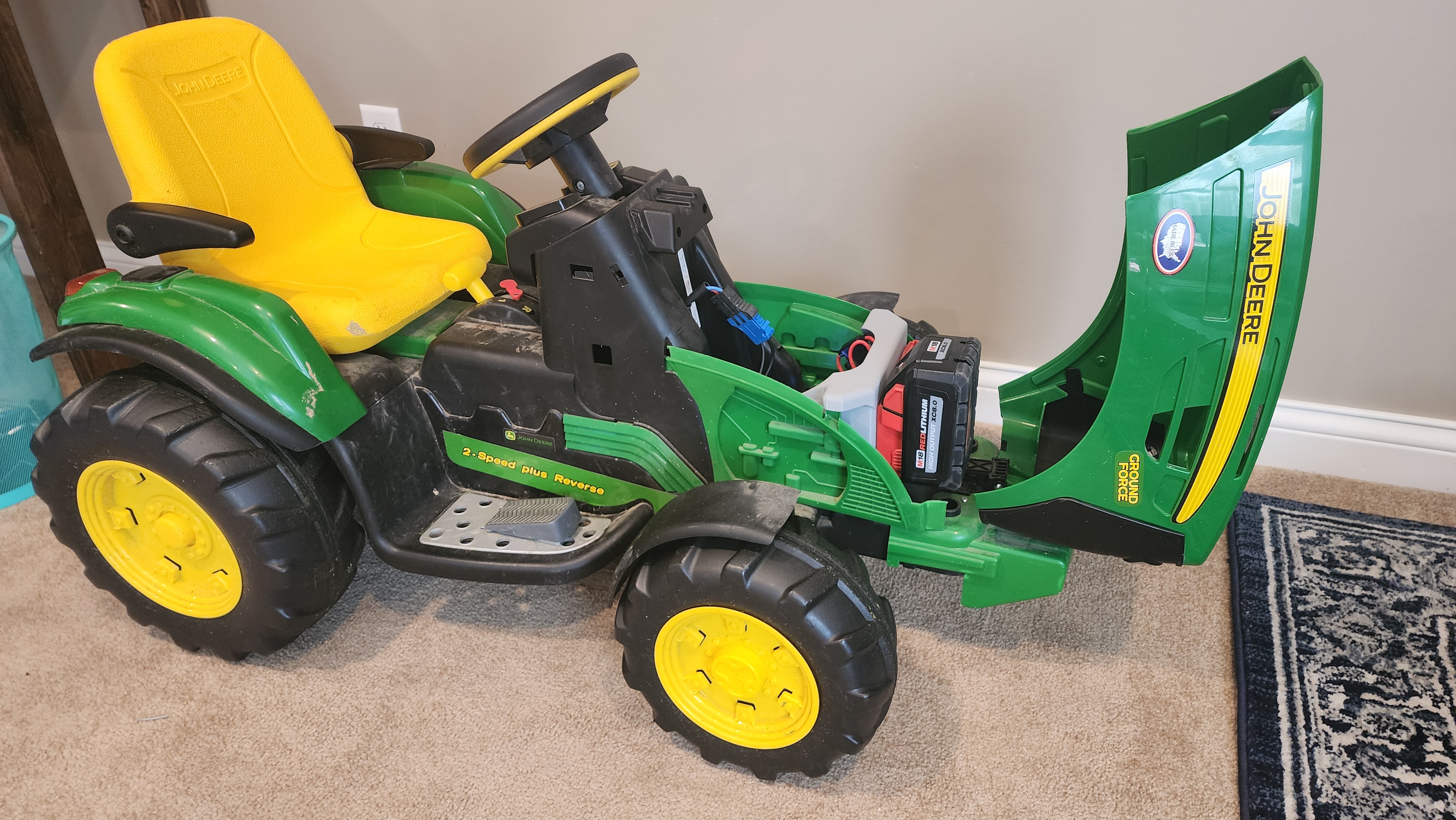 Milwaukee Battery Mount for John Deere Perego Ride On