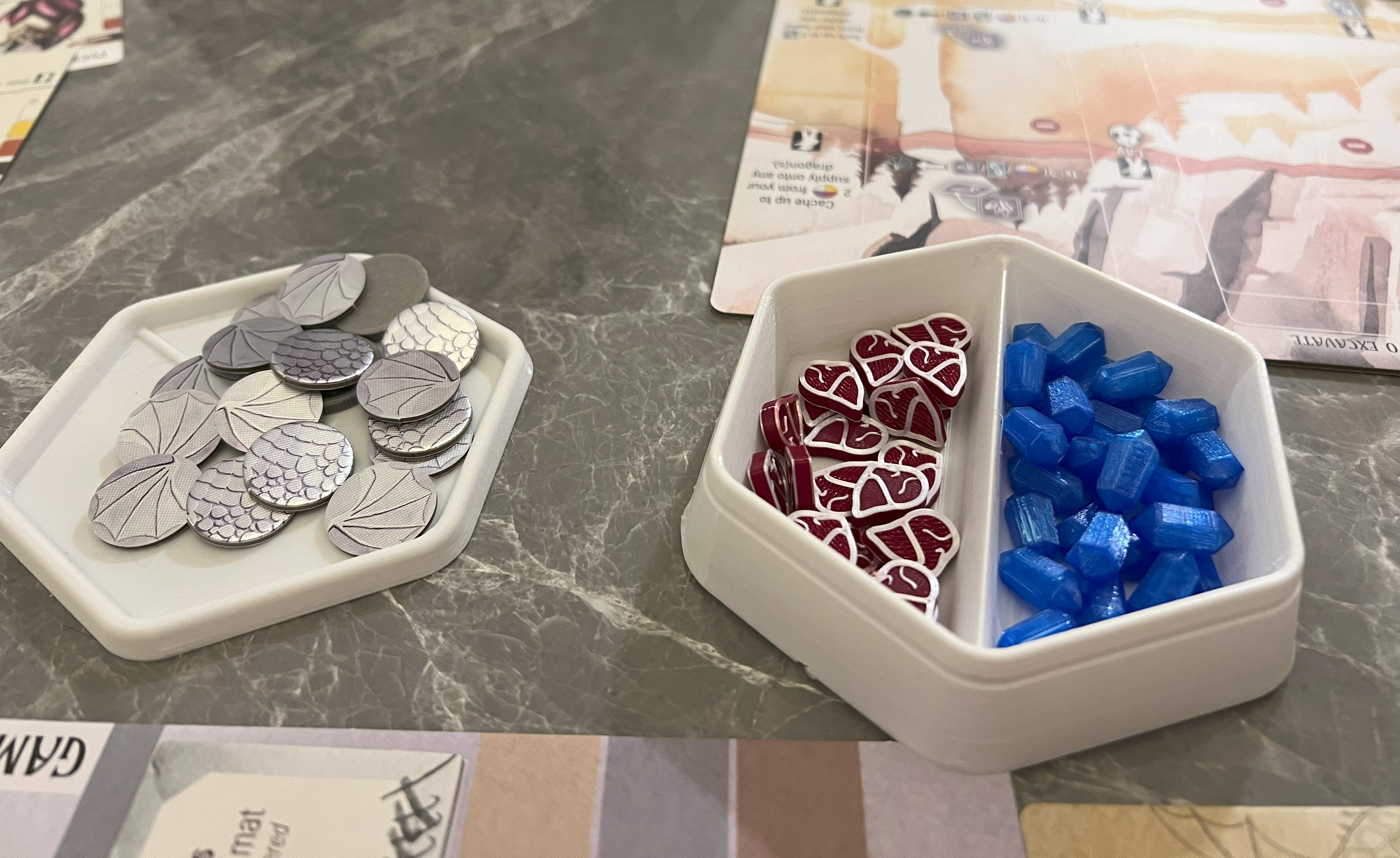 Hexagonal Token Trays with Lids
